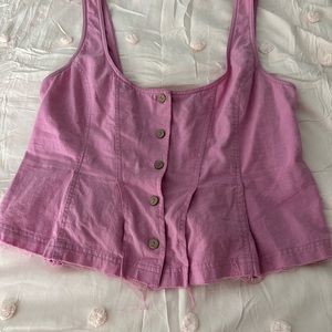 Free People Pink Corset Tank NWOT